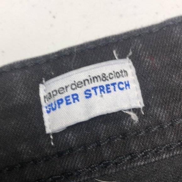 LIKE NEW PAPER DENIM & CLOTH BLACK HIGH-RISE SLIM STRAIGHT JEANS 30x30 ⭐️ - Picture 4 of 10